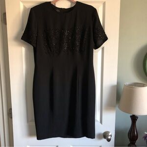 Vintage Marianna black semi formal beaded dress in size 14